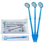 100PCs Disposable Dental Mouth Mirrors with Spatula Handle by VASTMED Oral Dental Mirror Plastic Dental Instrument Anti Fog Mouth Glass Mirror for Teeth (Blue, 100PCs)